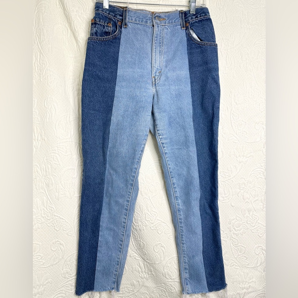 Levi's OOAK Two Tone Spliced Upcycled Jeans
